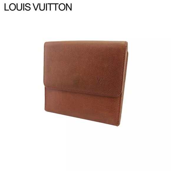 LOUIS VUITTON W hook wallet leather Authentic Used